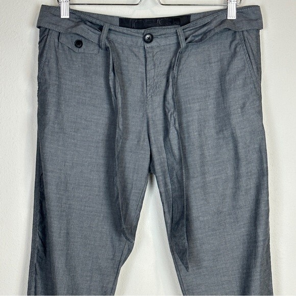Joe’s Jeans Chambray Grey Cuffed Cropped Belted Pants 28 - Picture 3 of 10